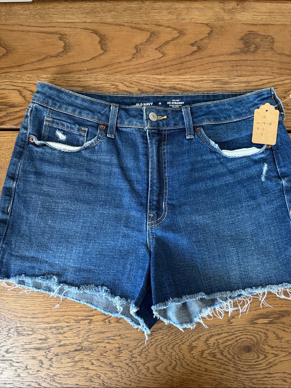 Old Navy Dark Blue Distressed Denim Cutoff Shorts
